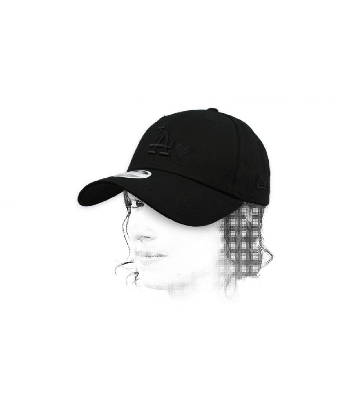 Damen Cap LA schwarzes Herz Cap Wmns Heart LA 940 black